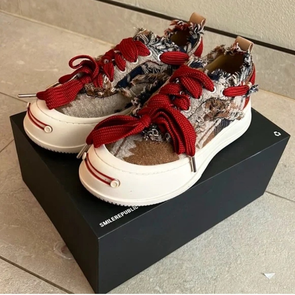 Stylish Red and Brown  Sneakers